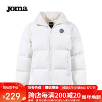 JOMA短款棉服男女同款2023软糯羊羔绒里冬季防风保暖立领棉衣外套 米白 L