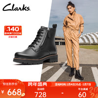 Clarks 其乐 女鞋防滑柔软舒适中筒马丁靴齿轮鞋女