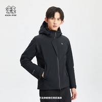 KOLON SPORT/可隆加热棉服 陈坤同款 男子户外戈尔防风可调节控温夹克 LHPJ4SN235-BK 黑色 170/M