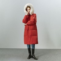 范思蓝恩 22FS4556“红”运当头新年感中国红羽绒服女冬装新款外套