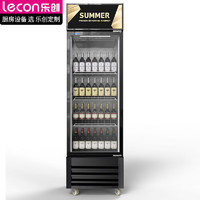 乐创（lecon）300升冷藏展示柜 保鲜饮料冷柜超市冰柜冷饮陈列柜立式商用冰箱 LC-ZSG02