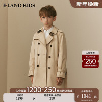 E·LAND KIDS童装2024年早春男童美式复古马甲两件套风衣 Beige米色/35 130cm