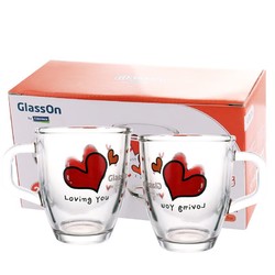 Glasslock 三光云彩 玻璃杯大容量果汁杯咖啡拿铁杯子2件套 GLY-944