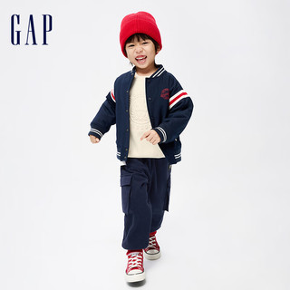 Gap男女幼童冬季2023LOGO学院风棒球服889599儿童装宽松外套 海军蓝 90cm(1-2岁) 亚洲尺码