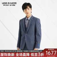 利郎轻时尚男装【双色线条】西服套装男商务西装正装三件套 青蓝色 160