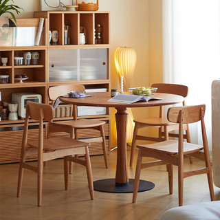 良工全实木餐椅北欧樱桃木日式家用靠背椅客厅餐厅小户型餐桌实木椅子 樱桃椅