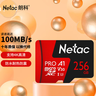 Netac 朗科 P500 至尊PRO版 MicroSD存储卡 256GB（USH-I、V30、U3、A1）