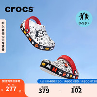 crocs 卡骆驰 米奇平板洞洞鞋洞洞鞋儿童户外休闲鞋208866  白色-100 37(225mm)