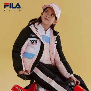 FILA【新雪丽绒】斐乐童装2024春中大童女童连帽外套两件套潮 传奇蓝-NV 130