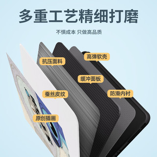 XP 适用iPad10保护壳带笔槽款 2022款ipad保护套10.9英寸(第10代) 苹果平板电脑套全包防摔壳-海军蓝迪崽忧愁