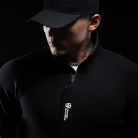 Monster Guardians运动外套男 双面空气层厚实保暖立体小高领黑白双色外套 黑色 Black XL