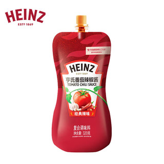 Heinz 亨氏 番茄辣椒酱 袋装番茄辣椒酱 薯条披萨意面酱 320g