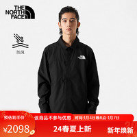 北面（The North Face）防风软壳男户外运动舒适防泼水休闲衬衫外套24春季84PG JK3/黑色 XXS/160