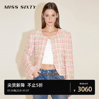 MISS SIXTY夹棉呢料外套女圆领轻奢优雅小香千金风 彩色 XS