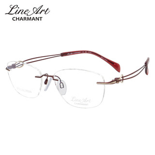 夏蒙眼镜框女款无框线钛远近视眼镜架XL2938 WI 52mm