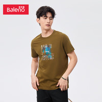 Baleno 班尼路 地图元素字母印花短袖t恤男 1G0 S