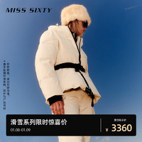 MISS SIXTY 滑雪系列防风保暖羽绒服女连帽运动外套 白色 XS