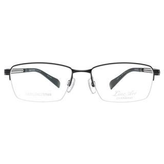 夏蒙（Charmant）眼镜框男款半框线钛远近视眼镜架XL2243 BK 55mm
