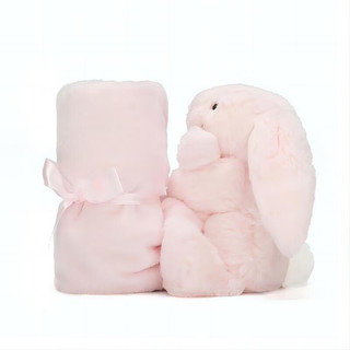 jELLYCAT 邦尼兔 害羞粉色邦尼兔安抚巾手抓巾柔软婴儿陪伴  34cm