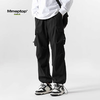 MMOPTOP潮流工装裤子男士冬季美式宽松运动直筒阔腿休闲裤S6603黑色XL