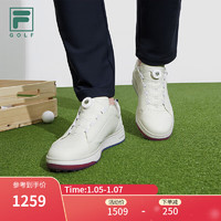 斐乐（FILA）男鞋GF 1911 TRAINER软钉高球鞋2024春季综训鞋 雪白-SW 44.5码