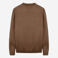 才子（TRIES）男士毛衫加绒加厚针织衫圆领毛衣保暖纯色内搭打底外穿防风柔软 驼色 54(185/100A)