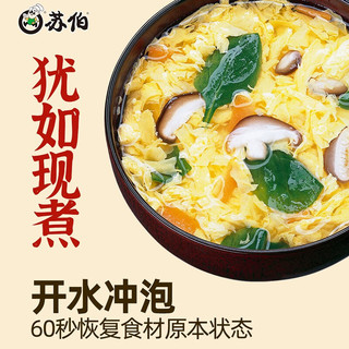 苏伯 蛋花汤速食汤菠菜速溶汤包紫菜蛋花汤冲泡即食小包冻干 6g*20包（5种口味各4）