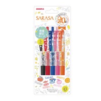 ZEBRA 斑马牌 日本ZEBRA斑马笔20周年款JJ15中性笔5色套装0.5mm中按动笔顺滑大容量水笔黑色笔刷题笔