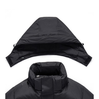 斯巴奴羽绒服男短款品牌休闲可拆卸帽保暖冬装加厚外套高绒 黑色 190/3XL
