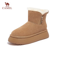 CAMEL 骆驼 女士反绒拉链松糕厚底保暖靴 L23W592137