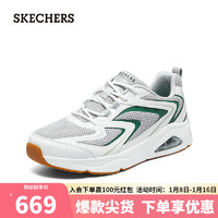 斯凯奇（Skechers）男子复古舒适慢跑鞋183081 白色/灰色/WGY 42.5