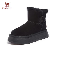 CAMEL 骆驼 女士时尚牛反绒拉链松糕厚底保暖靴 L23W592137