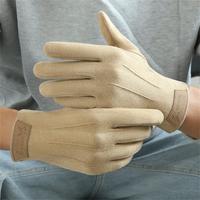 冬季保暖加厚加绒男士德绒手套防风保暖可触屏手套开车骑行手套