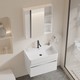  朗享 H4924 不锈钢浴室柜 白色单柜+龙头 免费升级抽拉龙头　