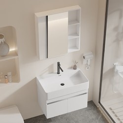 朗享 H4924 不锈钢浴室柜 白色单柜+龙头 免费升级抽拉龙头