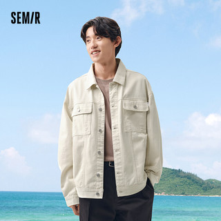 Semir 森马 夹克男2024春季基础简约工装风牛仔外套日常翻领上衣109124108114