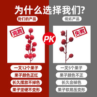 香顶鲜 发财果乔迁红果摆件冬青红果仿真花客厅摆件干花手工材料包福桶