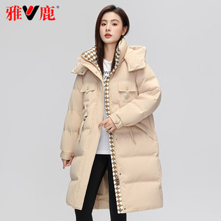 YALU 雅鹿 品牌长款羽绒服女长过膝2023韩版宽松小个子加厚冬季保暖外套