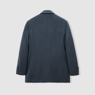 海一家西装领商务休闲外套保暖简约有型男士大衣 蓝灰（净色）23 170/88A