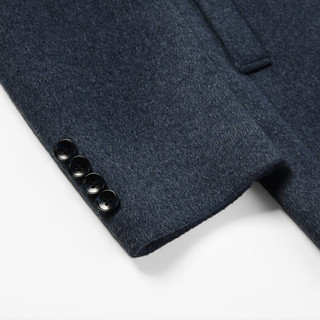 海一家西装领商务休闲外套保暖简约有型男士大衣 蓝灰（净色）23 170/88A