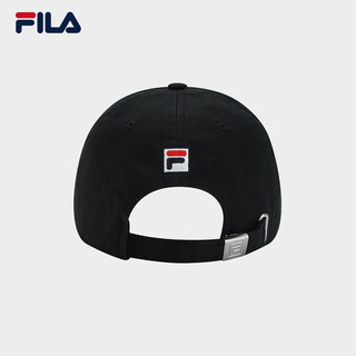 FILA 斐乐款棒球帽女帽运动帽鸭舌帽子男帽 正黑色-BK