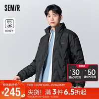 森马（Semir）羽绒服男休闲风精致绗缝上衣舒适保暖外套潮109723113101 黑色90001