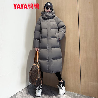 鸭鸭（YAYA）鸭鸭新国标羽绒服女韩版加厚宽松潮流时尚中长款保暖外套 米色 S