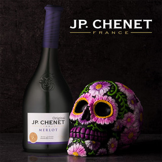 J.P.CHENET 香奈 法国原瓶进口 歪脖子 13.5度 梅鹿辄干红葡萄酒 750ml两瓶