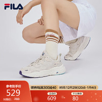 FILA 斐乐 女鞋MARS火星鞋2023老爹鞋复古跑步鞋休闲运动鞋 奶白/木薯粉-Q-GT 37.5
