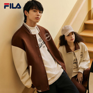 FILA 斐乐【加绒】款外套运动棉服棒球服夹克男女同款 猪肝卡-DK 180/100A/XL