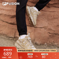 FILA FUSION 斐乐潮牌女鞋老爹鞋熔岩鞋QD96休闲鞋运动鞋 香槟色/特拉维丁-PT 35.5