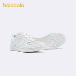 balabala 巴拉巴拉 童鞋儿童板鞋低帮运动小白鞋甜美时尚潮流软底中大童鞋子