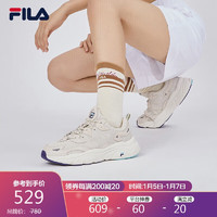 FILA 斐乐女鞋MARS火星鞋2023老爹鞋复古跑步鞋休闲运动鞋 奶白/木薯粉-O-GT 36.5