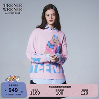 Teenie Weenie小熊2024早春学院风宽松圆领套头毛衣针织衫女装 粉色 160/S